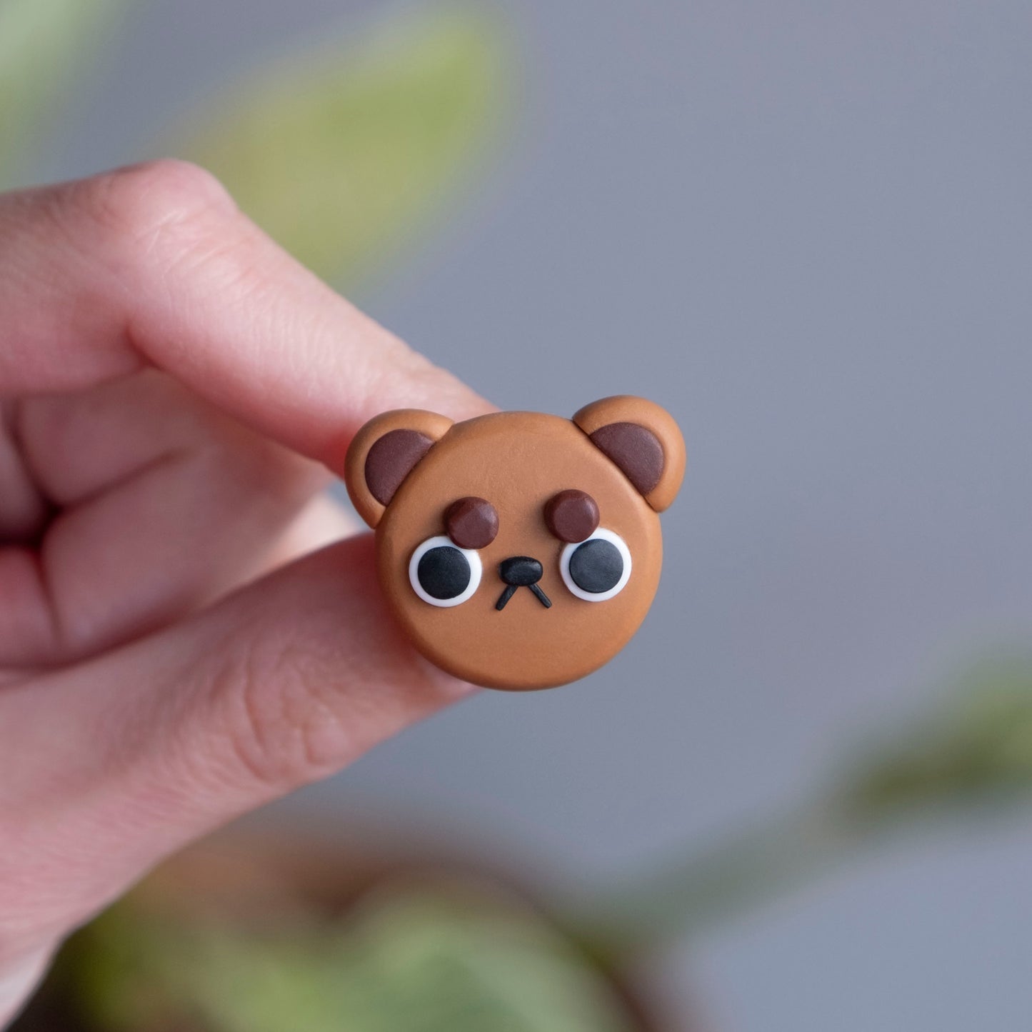 Grumpy Bear - Clay Pin/Magnet